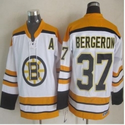 Boston Bruins #37 Patrice Bergeron White CCM Throwback Stitched NHL Jersey