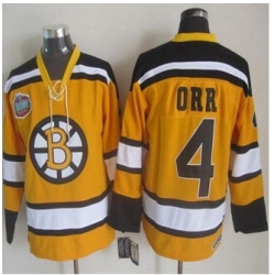 Boston Bruins #4 Bobby Orr Yellow Winter Classic CCM Throwback Stitched NHL Jersey