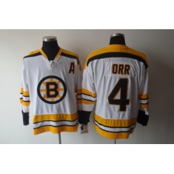 Boston Bruins 4 Bobby Orr white Jerseys with A patch