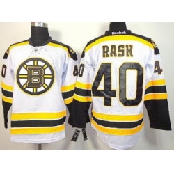 Boston Bruins 40 Tuukka Rask White NHL Jerseys