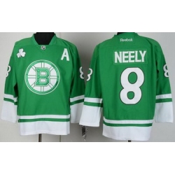 Boston Bruins 8 Cam Neely Green St Patty's Day NHL Jersey