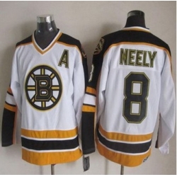 Boston Bruins #8 Cam Neely White-Black CCM Throwback Stitched NHL Jersey
