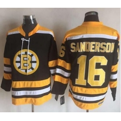 Bruins #16 Derek Sanderson BlackYellow CCM Throwback New Stitched NHL Jersey