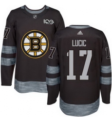 Bruins #17 Milan Lucic Black 1917 2017 100th Anniversary Stitched NHL Jersey
