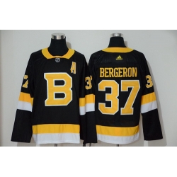 Bruins 37 Patrice Bergeron Black Adidas Jersey