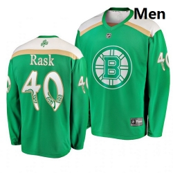 Bruins 40 Tuukka Rask Green 2019 St  Patrick Day Adidas Jersey