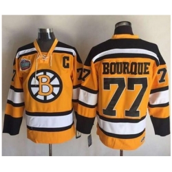 Bruins #77 Ray Bourque Yellow Winter Classic CCM Throwback Stitched NHL Jersey