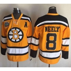 Bruins #8 Cam Neely Yellow Winter Classic CCM Throwback Stitched NHL Jersey