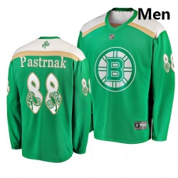 Bruins 88 David Pastrnak Green 2019 St  Patrick Day Adidas Jersey