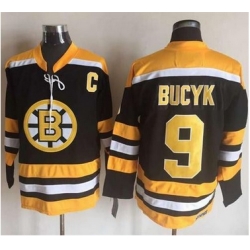 Bruins #9 Johnny Bucyk BlackYellow CCM Throwback New Stitched NHL Jersey