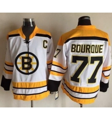 CCM Throwback Bruins  #77 Ray Bourque White Stitched NHL Jersey
