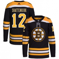 Men Boston Bruins 12 Kevin Shattenkirk Black Stitched Jersey