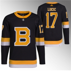 Men Boston Bruins 17 Milan Lucic Black Home Breakaway Stitched Jersey