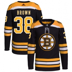 Men Boston Bruins 38 Patrick Brown Black Stitched Jersey