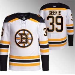 Men Boston Bruins 39 Morgan Geekie White Stitched Jersey