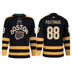 Men Boston Bruins 88 David Pastrnak Black Classic Primegreen Stitched Jersey