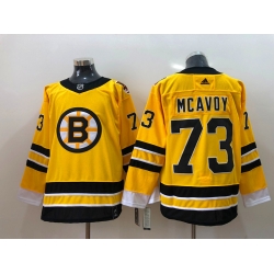 Men Boston Bruins Charlie McAvoy 73 Yellow 2021 Adidas Stitched NHL Jersey