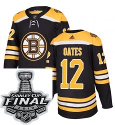 Mens Adidas Boston Bruins 12 Adam Oates Authentic Black Home NHL Jersey