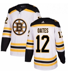 Mens Adidas Boston Bruins 12 Adam Oates Authentic White Away NHL Jersey 