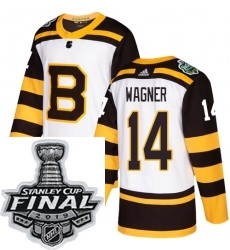 Mens Adidas Boston Bruins 14 Chris Wagner Authentic White 2019 Winter Classic NHL Jersey