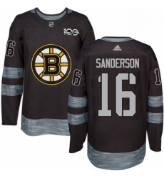 Mens Adidas Boston Bruins 16 Derek Sanderson Premier Black 1917 2017 100th Anniversary NHL Jersey 