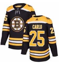 Mens Adidas Boston Bruins 25 Brandon Carlo Authentic Black Home NHL Jersey 