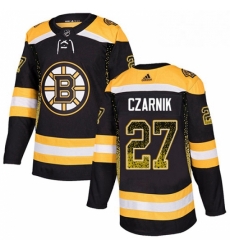 Mens Adidas Boston Bruins 27 Austin Czarnik Authentic Black Drift Fashion NHL Jersey 