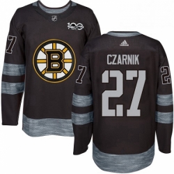 Mens Adidas Boston Bruins 27 Austin Czarnik Premier Black 1917 2017 100th Anniversary NHL Jersey 