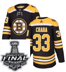 Mens Adidas Boston Bruins 33 Zdeno Chara Authentic Black Home NHL Jersey