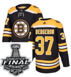 Mens Adidas Boston Bruins 37 Patrice Bergeron Authentic Black Home NHL Jersey