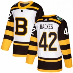 Mens Adidas Boston Bruins 42 David Backes Authentic White 2019 Winter Classic NHL Jersey 