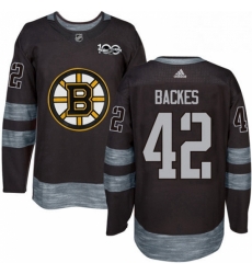 Mens Adidas Boston Bruins 42 David Backes Premier Black 1917 2017 100th Anniversary NHL Jersey 