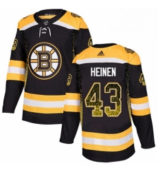 Mens Adidas Boston Bruins 43 Danton Heinen Authentic Black Drift Fashion NHL Jersey 