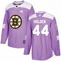Mens Adidas Boston Bruins 44 Nick Holden Authentic Purple Fights Cancer Practice NHL Jersey 