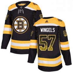 Mens Adidas Boston Bruins 57 Tommy Wingels Authentic Black Drift Fashion NHL Jersey 