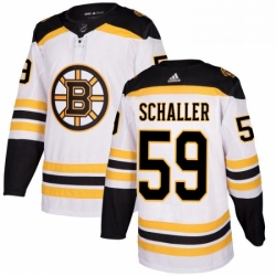 Mens Adidas Boston Bruins 59 Tim Schaller Authentic White Away NHL Jersey 