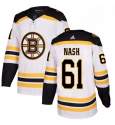 Mens Adidas Boston Bruins 61 Rick Nash Authentic White Away NHL Jersey 
