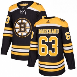 Mens Adidas Boston Bruins 63 Brad Marchand Authentic Black Home NHL Jersey 