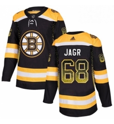 Mens Adidas Boston Bruins 68 Jaromir Jagr Authentic Black Drift Fashion NHL Jersey 