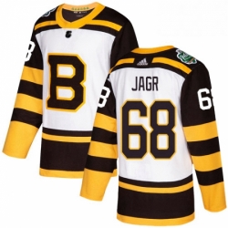Mens Adidas Boston Bruins 68 Jaromir Jagr Authentic White 2019 Winter Classic NHL Jersey 