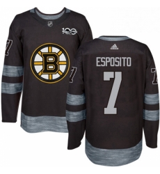 Mens Adidas Boston Bruins 7 Phil Esposito Authentic Black 1917 2017 100th Anniversary NHL Jersey 