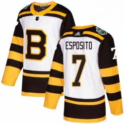 Mens Adidas Boston Bruins 7 Phil Esposito Authentic White 2019 Winter Classic NHL Jersey 