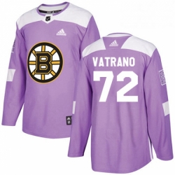 Mens Adidas Boston Bruins 72 Frank Vatrano Authentic Purple Fights Cancer Practice NHL Jersey 
