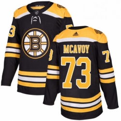 Mens Adidas Boston Bruins 73 Charlie McAvoy Authentic Black Home NHL Jersey 