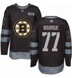 Mens Adidas Boston Bruins 77 Ray Bourque Authentic Black 1917 2017 100th Anniversary NHL Jersey 