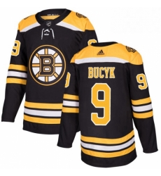 Mens Adidas Boston Bruins 9 Johnny Bucyk Premier Black Home NHL Jersey 