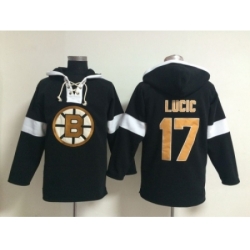 NHL Boston Bruins #17 Milan Lucic black jerseys[pullover hooded sweatshirt]