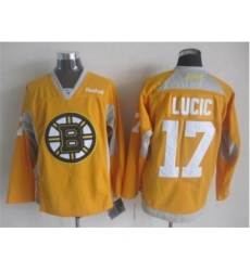NHL Boston Bruins 17 Milan Lucic yellow jerseys