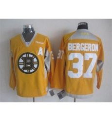 NHL Boston Bruins 37 Patrice Bergeron yellow jerseys