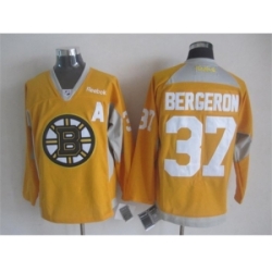 NHL Boston Bruins 37 Patrice Bergeron yellow jerseys